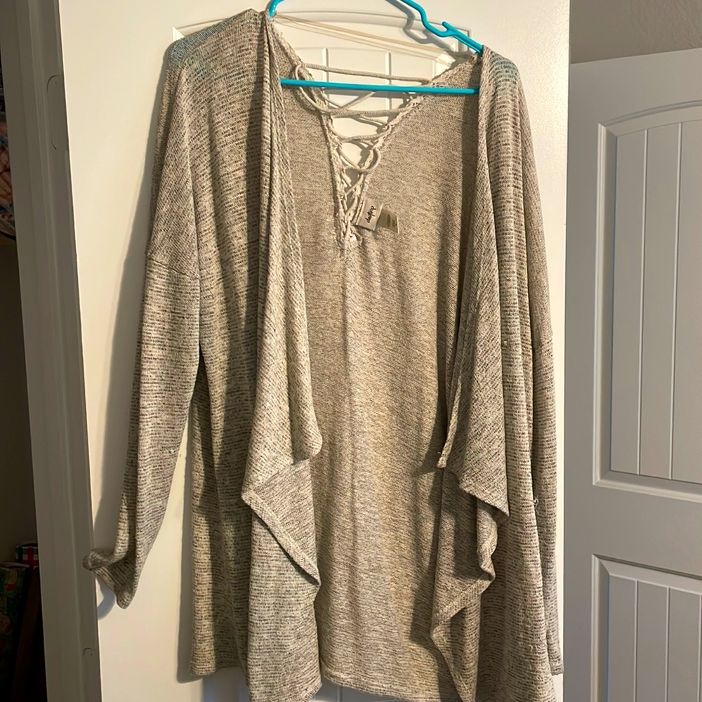 Cream open front cardigan